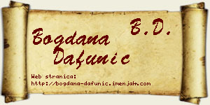 Bogdana Dafunić vizit kartica